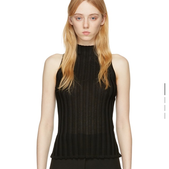 LVIR black Rayon pleated Tank Top size S - Picture 6 of 9